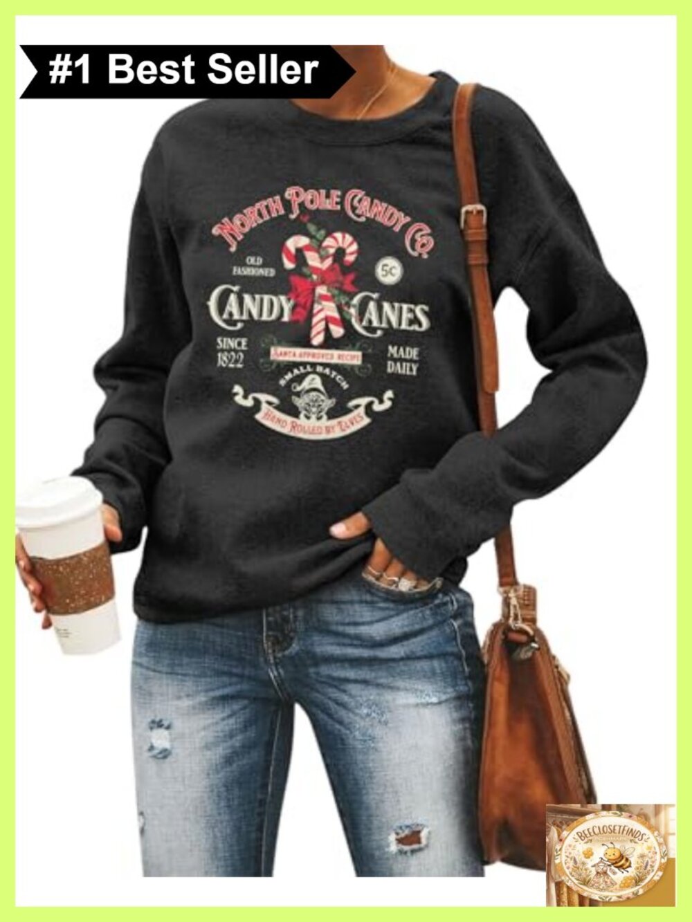 Christmas Candy Cane Graphic Crewneck Sweatshirt Womens Long Sleeve Pullover